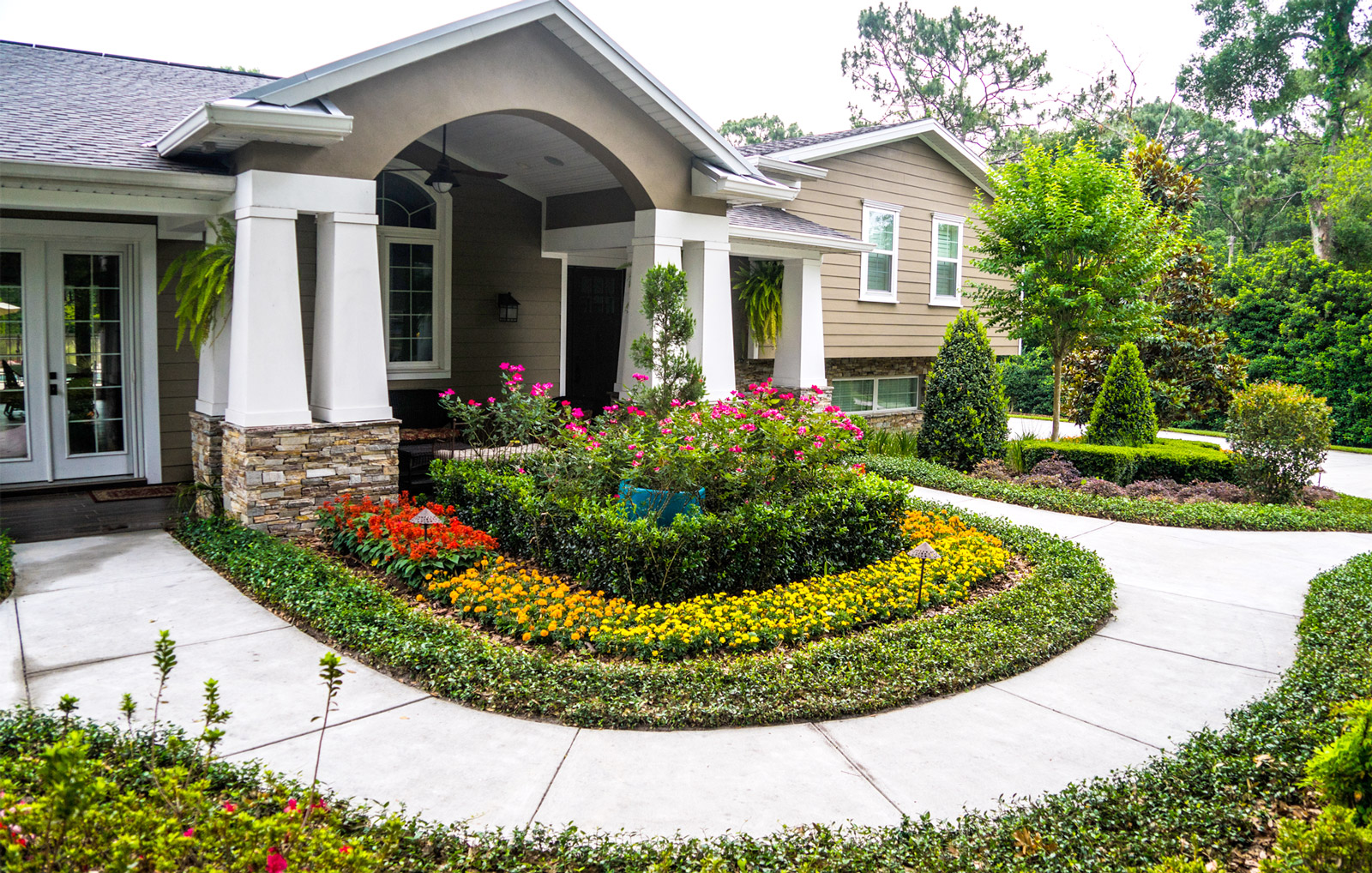 Orlando, Florida Home with New Landscaping and Hardscaping Installed by